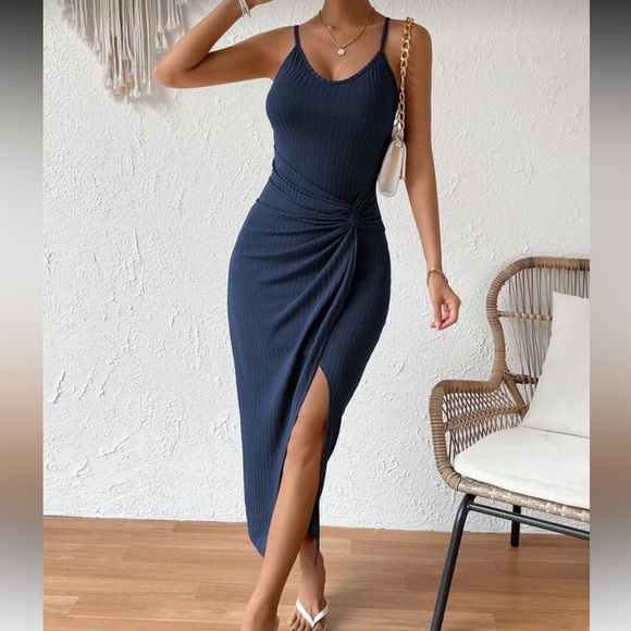 Chic Nation Midnight Blue Midi Dress - Picture 1 of 2